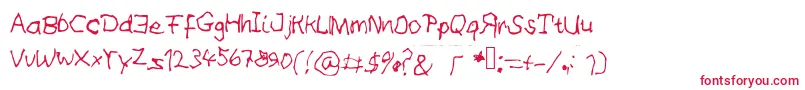Someilliteratewrotethis-Schriftart – Rote Schriften auf weißem Hintergrund