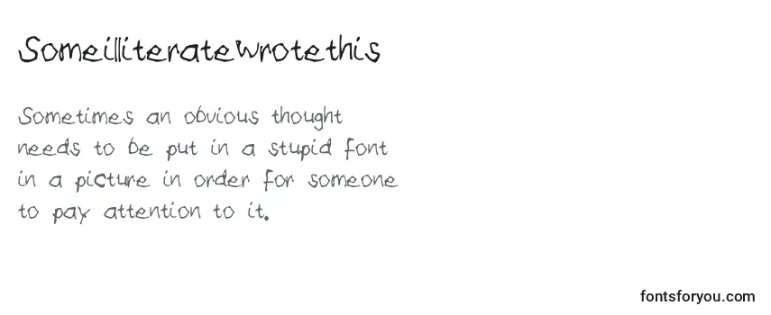 Review of the Someilliteratewrotethis Font