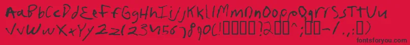 Frushand Font – Black Fonts on Red Background