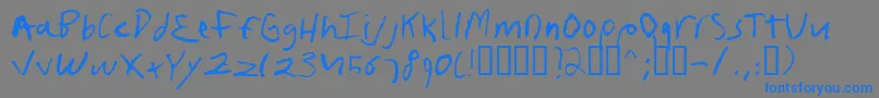 Czcionka Frushand – niebieskie czcionki na szarym tle