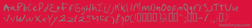 Frushand Font – Gray Fonts on Red Background