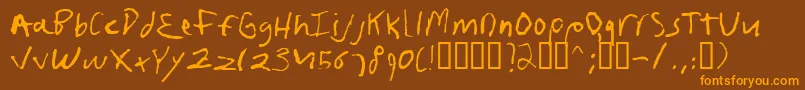 Frushand Font – Orange Fonts on Brown Background