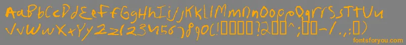 Frushand-Schriftart – Orangefarbene Schriften auf grauem Hintergrund