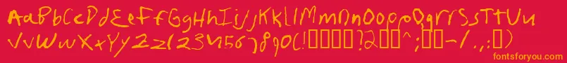 Frushand Font – Orange Fonts on Red Background