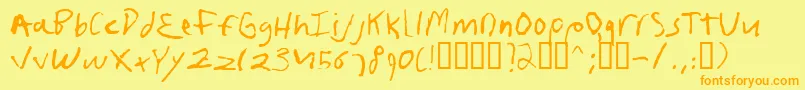 Frushand Font – Orange Fonts on Yellow Background