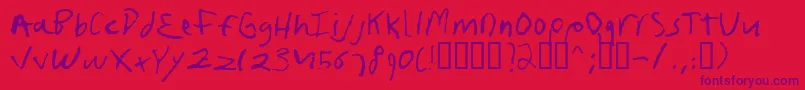 Frushand Font – Purple Fonts on Red Background