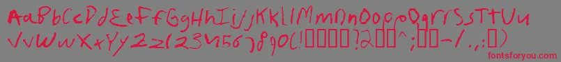 Frushand Font – Red Fonts on Gray Background