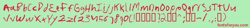 Frushand Font – Red Fonts on Green Background