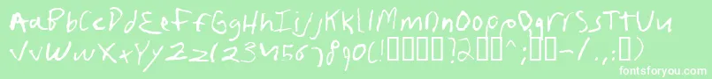 Frushand Font – White Fonts on Green Background