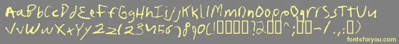 Frushand-Schriftart – Gelbe Schriften auf grauem Hintergrund