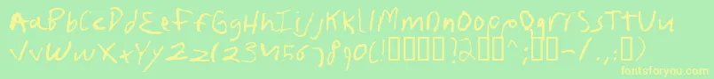 Frushand Font – Yellow Fonts on Green Background