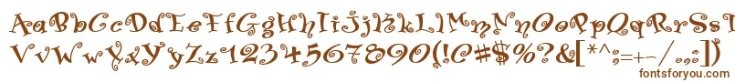 PfswingerLuscious-Schriftart – Braune Schriften auf weißem Hintergrund