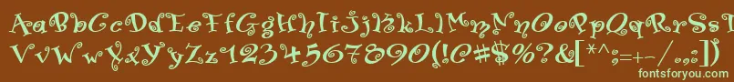 Шрифт PfswingerLuscious – зелёные шрифты на коричневом фоне