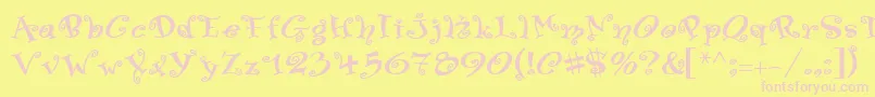 Czcionka PfswingerLuscious – różowe czcionki na żółtym tle