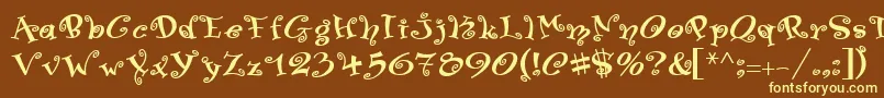 PfswingerLuscious-fontti – keltaiset fontit ruskealla taustalla