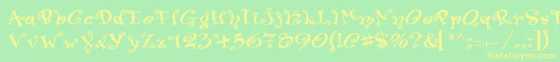 PfswingerLuscious Font – Yellow Fonts on Green Background