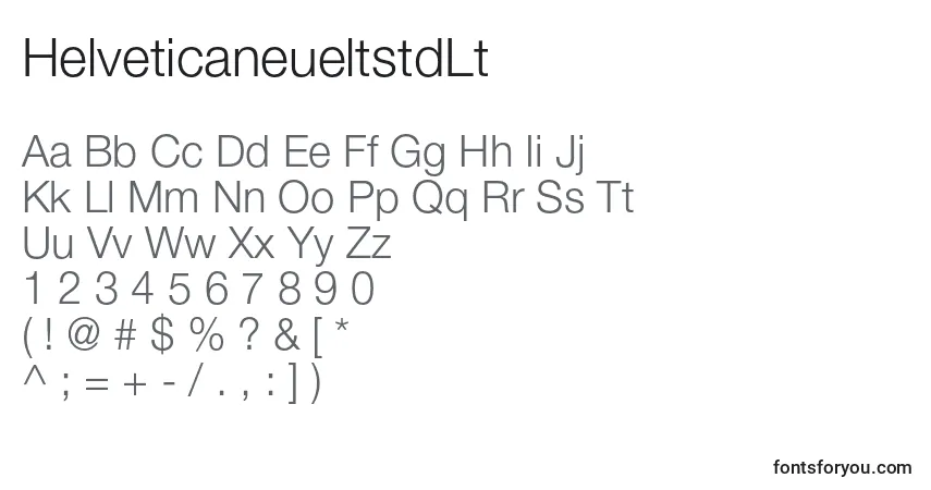 Czcionka HelveticaneueltstdLt – alfabet, cyfry, specjalne znaki