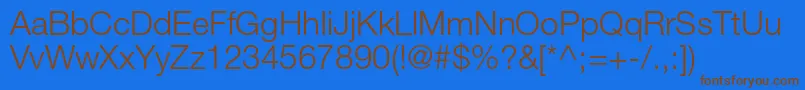 HelveticaneueltstdLt Font – Brown Fonts on Blue Background