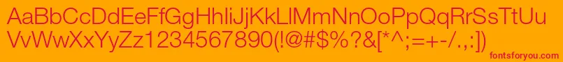 HelveticaneueltstdLt Font – Red Fonts on Orange Background
