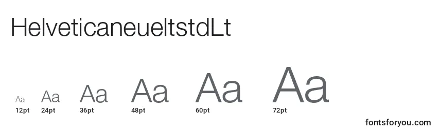 Размеры шрифта HelveticaneueltstdLt