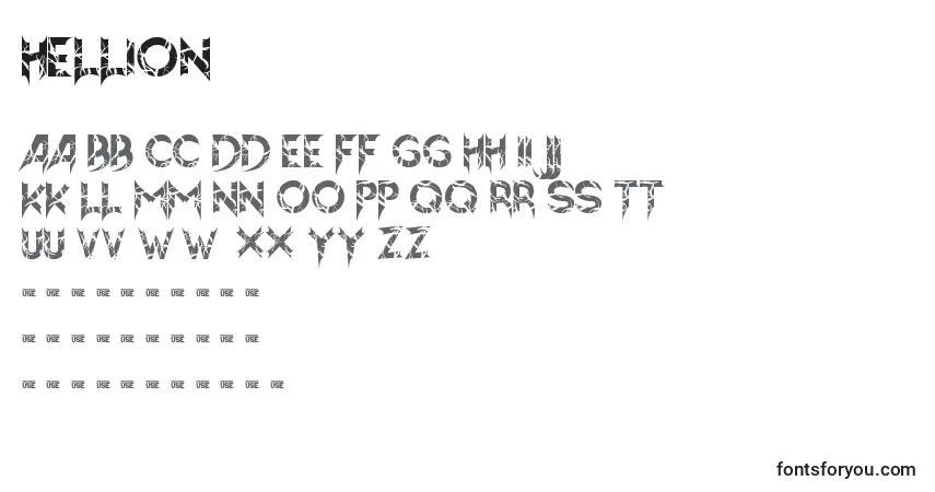Schriftart Hellion – Alphabet, Zahlen, spezielle Symbole