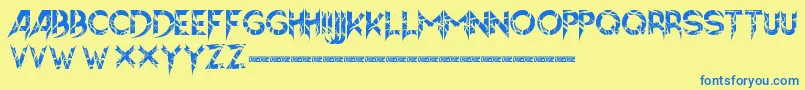 Hellion Font – Blue Fonts on Yellow Background