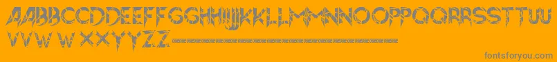 Hellion-Schriftart – Graue Schriften auf orangefarbenem Hintergrund