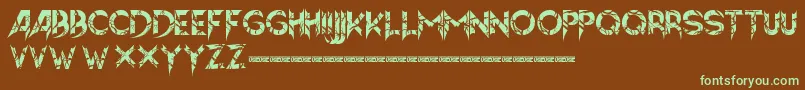 Hellion-fontti – vihreät fontit ruskealla taustalla