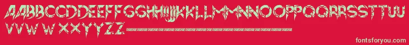 Hellion-fontti – vihreät fontit punaisella taustalla