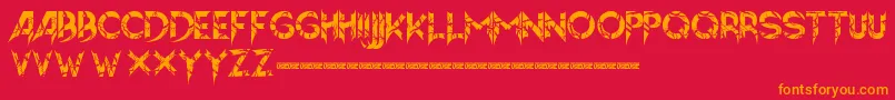 Hellion Font – Orange Fonts on Red Background