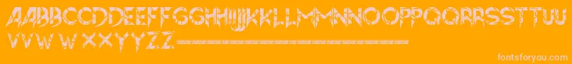 Hellion Font – Pink Fonts on Orange Background