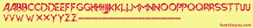 Hellion Font – Red Fonts on Yellow Background