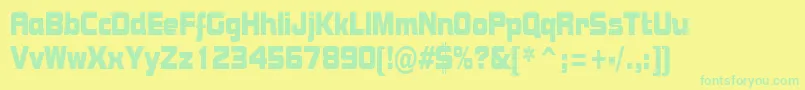 Fonte BolstercondensedRegular – fontes verdes em um fundo amarelo