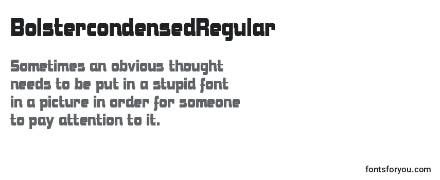 BolstercondensedRegular Font