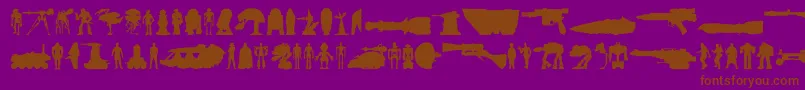 Fonte StarwarsKit – fontes marrons em um fundo roxo