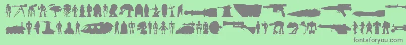 StarwarsKit Font – Gray Fonts on Green Background