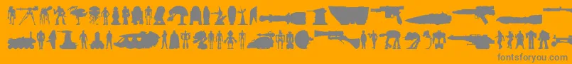 StarwarsKit Font – Gray Fonts on Orange Background