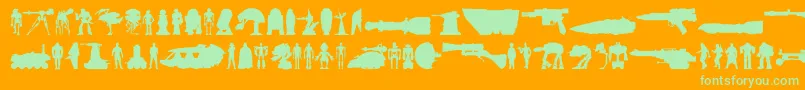 StarwarsKit Font – Green Fonts on Orange Background