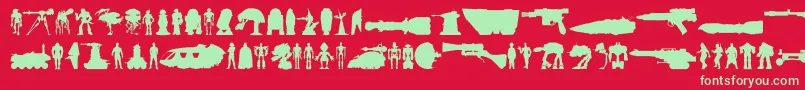 StarwarsKit Font – Green Fonts on Red Background