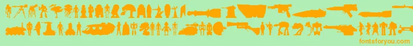 StarwarsKit Font – Orange Fonts on Green Background