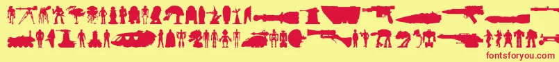 StarwarsKit Font – Red Fonts on Yellow Background