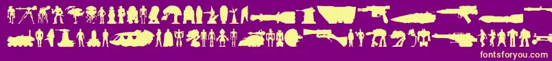 StarwarsKit Font – Yellow Fonts on Purple Background