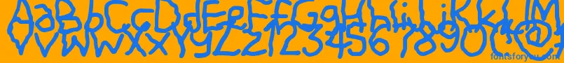 Shiver Font – Blue Fonts on Orange Background