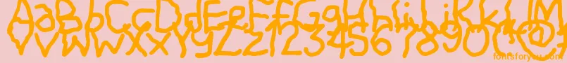Shiver-Schriftart – Orangefarbene Schriften auf rosa Hintergrund