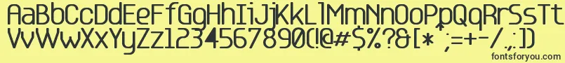 Base 5 Font – Black Fonts on Yellow Background