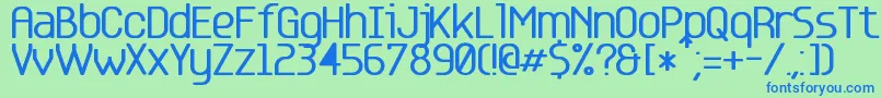 Base 5 Font – Blue Fonts on Green Background