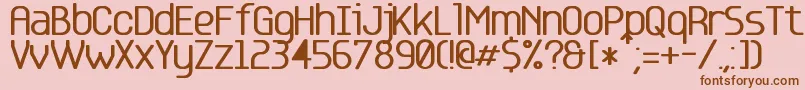 Base 5 Font – Brown Fonts on Pink Background