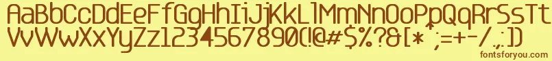 Base 5 Font – Brown Fonts on Yellow Background