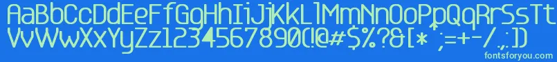 Base 5 Font – Green Fonts on Blue Background