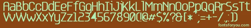 Base 5 Font – Green Fonts on Brown Background